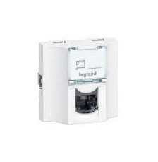 LEGRAND 78620 Модуль розетки компьютерной проходной RJ-45, кат. 5e, UTP, 2М, белый, Mosaic