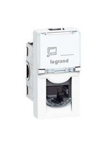 LEGRAND 76561 Модуль розетки компьютерной RJ-45, кат. 6, UTP, 1М, белый, Mosaic