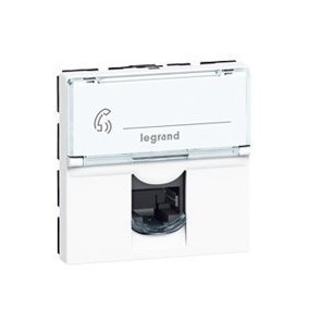 LEGRAND Модуль розетки компьютерной RJ-45, кат. 6, FTP, 2М, белый Mosaic