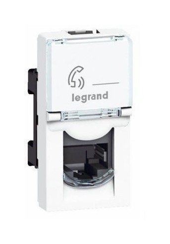 LEGRAND 76562 Модуль розетки компьютерной RJ-45, кат. 6, FTP, 1М, белый, Mosaic