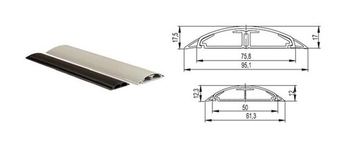 DKC / ДКС In-Liner Front CSP-F 75x17.0мм Напольный кабель-канал 2-секционный, 1 перегородка, ПВХ, не распространяет горение, цвет белый (цена за 1 метр)