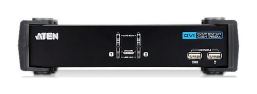 ATEN Переключатель, электрон., KVM+Audio+USB 2.0, 1 user USB+DVI => 2 cpu USB+DVI, со шнурами USB 2х1.8м., 1920x1200 60Hz, настол., исп.стандарт.шнуры, без OSD, некаскад., (WIN98SE/ME/2000/XP/2003/Vista/MAC/Linux/SUN/FreeBSD;USB Hub 2 порт