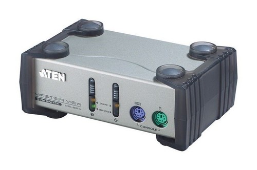 ATEN Переключатель, электрон., KVM, 1 user PS2+VGA => 2 cpu PS2+VGA, со шнурами PS2 2х1.2м., 1920x1440, настол., исп.стандарт.шнуры, без OSD, некаскад.