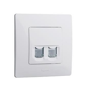 LEGRAND Модуль розетки двойной RJ11+RJ45, категория5 UTP, белый, ETIKA