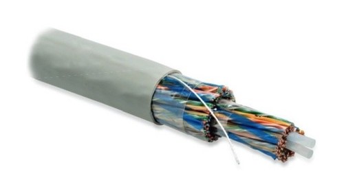 Hyperline UUTP100-C5-S24-IN-PVC-GY(UTP100-C5-SOLID-INDOOR) Кабель витая пара, неэкранированная U/UTP, категория 5, 100 пар (4 пары (24 AWG)х25), одножильный (solid), PVC, -20°C - +60°C, серый