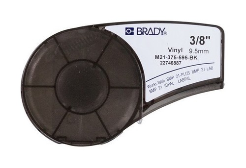 BRADY Лента 9.53 мм х 6.4 м винил, белый на черном, M21-375-595-BK