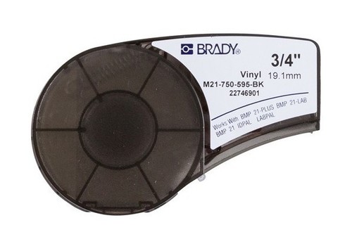 BRADY Лента 19.05 мм х 6.4 м винил, белый на черном, M21-750-595-BK