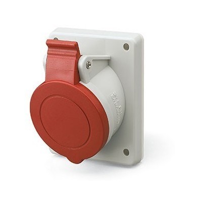 DKC / ДКС Розетка скрытой установки с наклоном IP44 32А 3P+E 400В. Пружинный зажим.