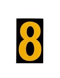 BRADY 5890-*, Цифра 8, желтый на черном 35мм*48 мм, 38 цифр на карте, в упаковке 25 карт, B-946 (винил)