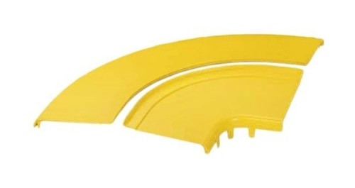 PANDUIT Двухсекционная крышка для горизонтального правого угла FiberRunner 12" х 4" (300 мм х 100 мм), жёлтая