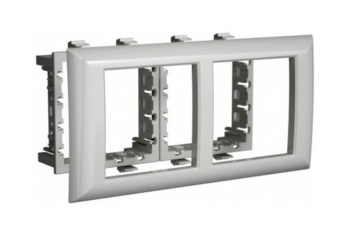 DKC / ДКС Рамка-суппорт серебристый металлик для In-liner Front, 4 модуля, Avanti