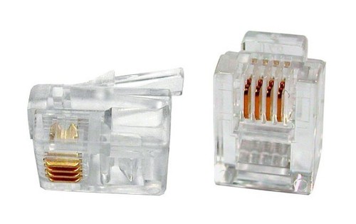 Hyperline Телефонный разъем RJ-12(6P4C) (3 µ"/ 3 микродюйма) (100 шт)