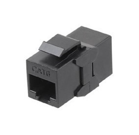 Hyperline Проходной адаптер (coupler), RJ-45(8P8C) формата Keystone Jack, категория 6, 4 пары, черный