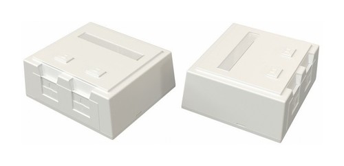 Hyperline Корпус настенной розетки для установки 2-х вставок типа Keystone Jack, со шторкой, белый