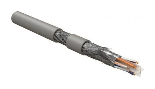 Hyperline (500 м) Кабель для сетей Industrial Ethernet, категория 6, 4x2x24 AWG, многопроволочные жилы (patch), SF/UTP, PU, серый