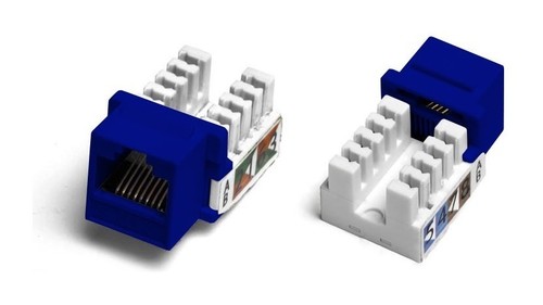 Hyperline Вставка Keystone Jack RJ-45(8P8C), категория 6, Dual IDC, синяя (50 шт.)