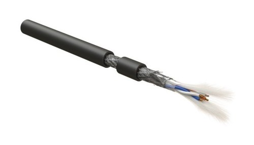 Hyperline (500 м) Кабель интерфейса RS-485, 2х2х22 AWG (0.76 мм/7х0.254 мм), многопроволочные жилы (patch), SF/UTP, PVC, черный