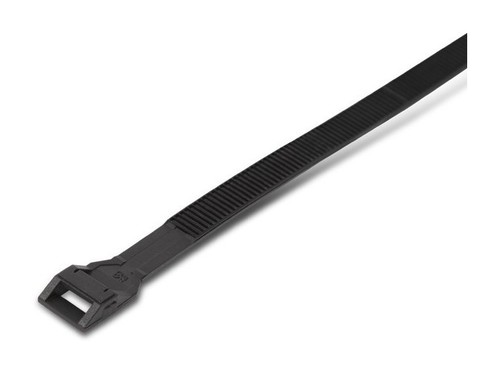 Hyperline Стяжка нейлоновая неоткрывающаяся, безгалогенная (halogen free), 180x8.6x2 мм, полиамид 11/12, outdoor, устойчивость к UV, -40°C - +80°C, черная (100 шт)