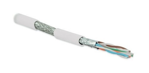 Hyperline (500 м) Кабель витая пара, экранированная (S/FTP), категория 6a, 4 пары (23 AWG), одножильный (solid), каждая пара в фольге, общий экран - медная оплетка, для внутренней прокладки, нг(A)-HF, –20°C – +60°C, белый