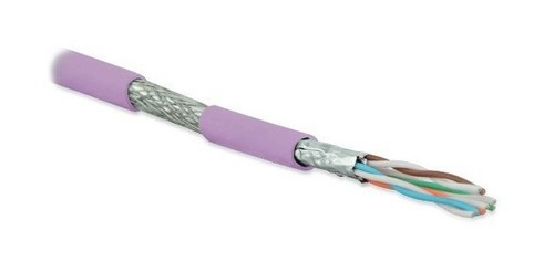Hyperline (500 м) Кабель витая пара, экранированная (S/FTP), категория 6a, 4 пары (23 AWG), одножильный (solid), каждая пара в фольге, общий экран - медная оплетка, для внутренней прокладки, нг(A)-HF, –20°C – +60°C, розовый