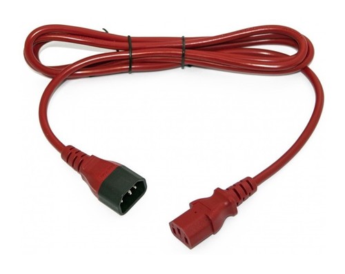 Hyperline Кабель питания монитор-компьютер IEC 320 C13 - IEC 320 C14 (3x0.75), 10A, прямая вилка, 0.5 м, цвет красный