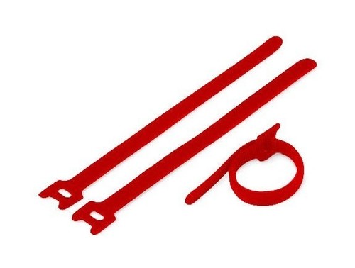 Hyperline Хомут для кабеля, липучка с мягкой застежкой, 180x14 мм, красный