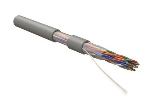 Hyperline Кабель витая пара U/UTP, категория 5, 10 пар (24 AWG), одножильный (solid), LSZH нг(А)-HF, –20°C – +60°C, серый