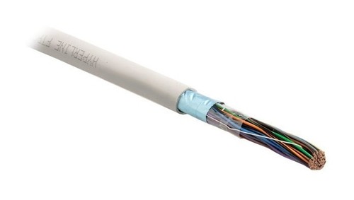 Hyperline (FTP25-C3-SOLID-INDOOR) Кабель витая пара, экранированная F/UTP, категория 3, 25 пар (24 AWG), одножильный (solid), экран - фольга, PVC, 20°C - +50°C, серый