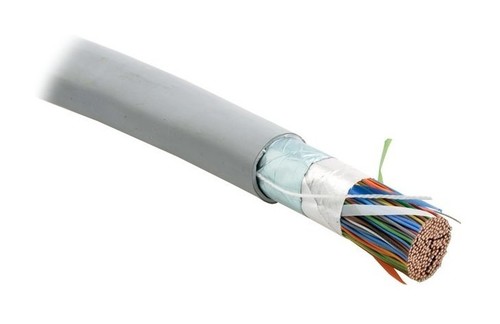 Hyperline Кабель витая пара, экранированная F/UTP, категория 3, 100 пар (24 AWG), одножильный (solid), экран-фольга, LSZH нг(А)-HF, -20°C - +60°C, серый