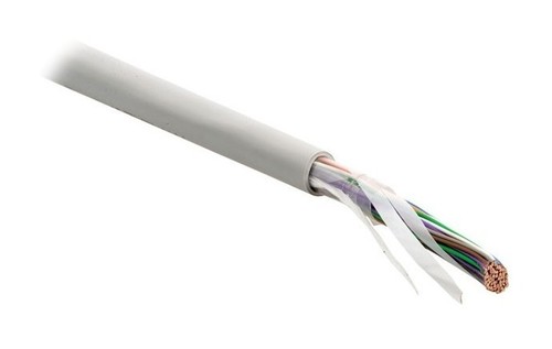 Hyperline (UTP25-C3-SOL-26AWG-IN-PVC-GY) Кабель витая пара, неэкранированная U/UTP, категория 3, 25 пар (26 AWG), одножильный (solid), PVC, –20°C – +60°C, серый