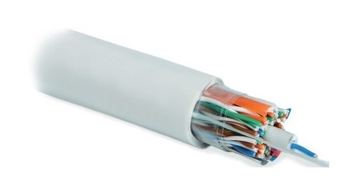 Hyperline (UTP25W-C5-SOLID-INDOOR-PVC) Кабель витая пара, неэкранированная U/UTP, категория 5, 25 пар (4 пары (24 AWG)х6 +1 пара (24 AWG)), одножильный (solid), 1 пара в PVC оболочке, PVC, –20°C – +75°C, серый