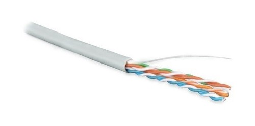Hyperline (100 м) Кабель витая пара, неэкран. U/UTP, категория 5e, 4 пары (24 AWG), одножильный (solid), LSZH, нг(А)-HF, -20°C – +75°C, серый - гарантия: 15 лет компонентная, 25 лет системная