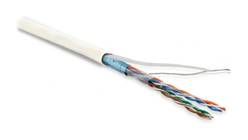 Hyperline (100 м) Кабель витая пара, экранированная F/UTP, категория 5e, 4 пары (26 AWG), многожильный (patch), экран - фольга, LSZH, нг(А)-HF, –20°C – +75°C, белый