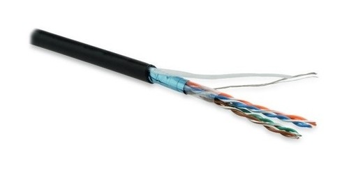 Hyperline (100 м) Кабель витая пара, экранированная F/UTP, категория 5e, 4 пары (26 AWG), многожильный (patch), экран - фольга, LSZH, нг(А)-HF, –20°C – +75°C, черный