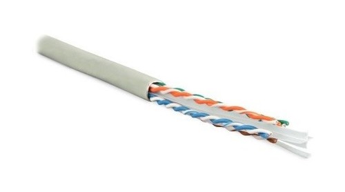 Hyperline (UTP4-C6-SOLID-LSZH-GY) (куски) Кабель витая пара U/UTP, категория 6, 4 пары (23 AWG), одножильный (solid), с разделителем, LSZH, нг(А)-HF, –20°C – +75°C, серый - гарантия: 15 лет компонентная, 25 лет системная