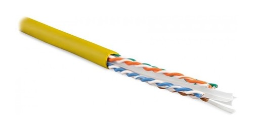 Hyperline (305 м) Кабель витая пара U/UTP, категория 6, 4 пары (23 AWG), одножильный (solid), с разделителем, LSZH, нг(А)-HF, –20°C – +75°C, желтый - гарантия:15 лет компонентная; 25 лет системная