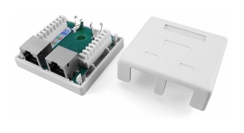 Hyperline Розетка компьютерная RJ-45(8P8C), категория 5e, экранированная, двойная, внешняя, Dual IDC