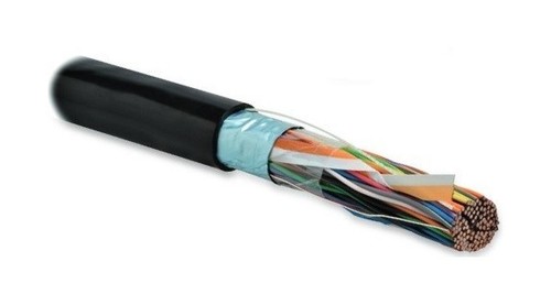 Hyperline (FTP10-C3-SOLID-OUTDOOR) Кабель витая пара, экранированная F/UTP, категория 3, 10 пар (24 AWG), одножильный (solid), экран - фольга, внешний, PE, -40°C - +60°C, черный