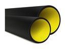 DKC / ДКС Труба жесткая двустенная для электропроводки и кабельных линий, в комплекте с соединительной муфтой, наружный ф110мм, жесткость 12 кПа, цвет чёрный, длина 6 м (цена за 1м)
