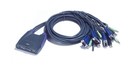 ATEN CS64U (CS64UZ-AT) Переключатель, электрон., KVM+Audio, 1 user USB+VGA => 4 cpu USB+VGA, со встр.шнурами USB 4x1.2м., 2048x1536, настол., исп.стандарт.шнуры, без OSD, некаскад.,