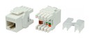 Hyperline Вставка Keystone Jack RJ-45(8P8C), категория 6a (10G), тип 180 градусов, белая