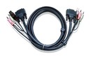 ATEN Шнур, мон+клав+мышь USB+аудио, DVI-D Single Link+USB A-Тип+2xminiJack(3,5мм)=>DVI-D Single Link+USB B-Тип+2xminiJack(3,5мм), Male-Male, опрессованный, 3 метр., черный,
