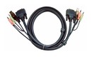 ATEN Шнур, мон+клав+мышь USB+аудио, DVI-D Single Link+USB A-Тип+2xminiJack(3,5мм)=>DVI-D Digital+USB B-Тип+2xminiJack(3,5мм), Male-Male, опрессованный, 5 метр., черный