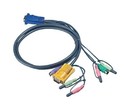 ATEN Шнур, мон+клав+мышь PS/2+аудио, SPHD15+2xminiJack(3,5мм)=>HD DB15+2x6MINI-DIN+2xminiJack(3,5мм), Male, 8+2x6+2x2 проводов, опрессованный, 5 метр., черный