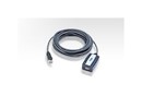 ATEN Шнур, USB, A>A, Male-Female, 4 провода, опрессованный, 5 метр., серый, (активный;наращиваемый;USB 2.0)