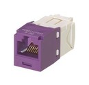 PANDUIT Универсальный модуль Mini-Com® TX6™ PLUS, медный, неэкранированный (UTP), категория 6, RJ45, 8-позиционный, 8-проводной (8P8C), T568A/B, тип Giga-TX™, заделочный наконечник с маркировкой, фиолетовый (упаковка 100 шт.)
