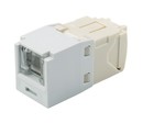 PANDUIT Универсальный модуль Mini-Com® с пружинной шторкой, медный, неэкранированный (UTP), категория 6, 8-позиционный, 8-проводной (8P8C), тип ТG, белый