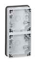LEGRAND Монтажная коробка 2 поста, вертикальная установка, серая, Plexo