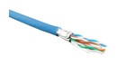 Hyperline (500 м) Кабель витая пара, экранир. U/FTP, кат. 6, 4 пары (23 AWG), одножил. (solid), кажд.пара в фольге, LSZH, нг(А)-HF, –20°C–+60°C, синий-гарантия: 15 лет компон., 25 лет системная