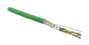 Hyperline (500 м) Кабель витая пара, экранированная SF/UTP, категория 6, 4 пары (26 AWG), многожильный (patch), экран - фольга + медная оплетка, LSZH, зеленый